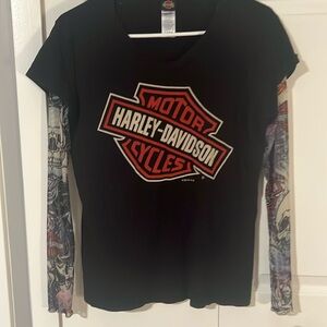 Harley Davidson tattoo sleeve shirt size L